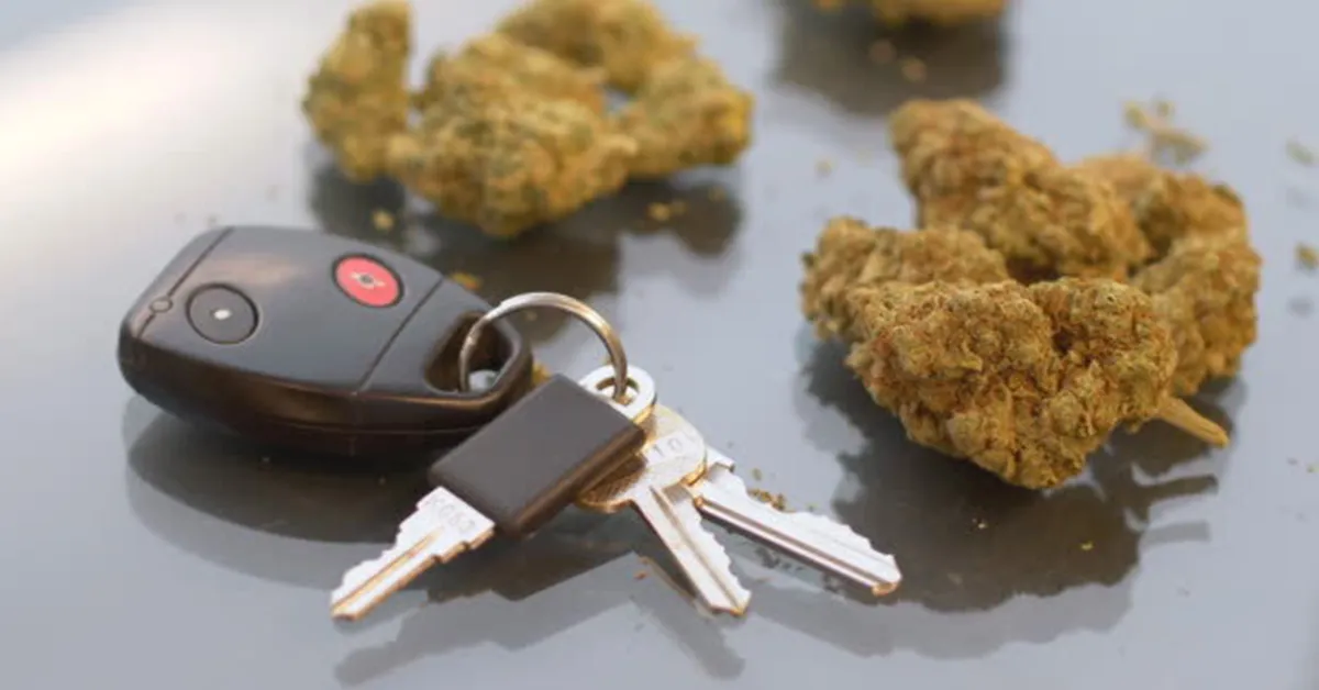 car keys next to marijuana