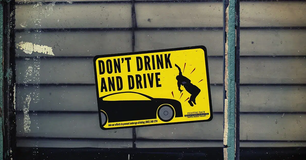 Do not drink and drive warning sign