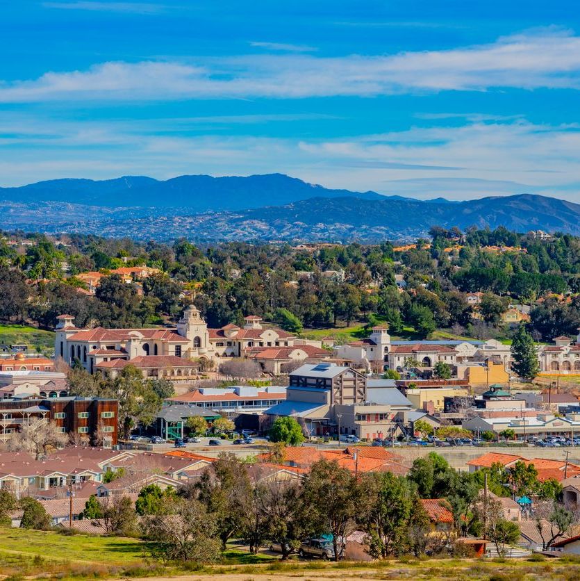 Wine country of Old Town Temecula with it's rustic old west buildings, CA